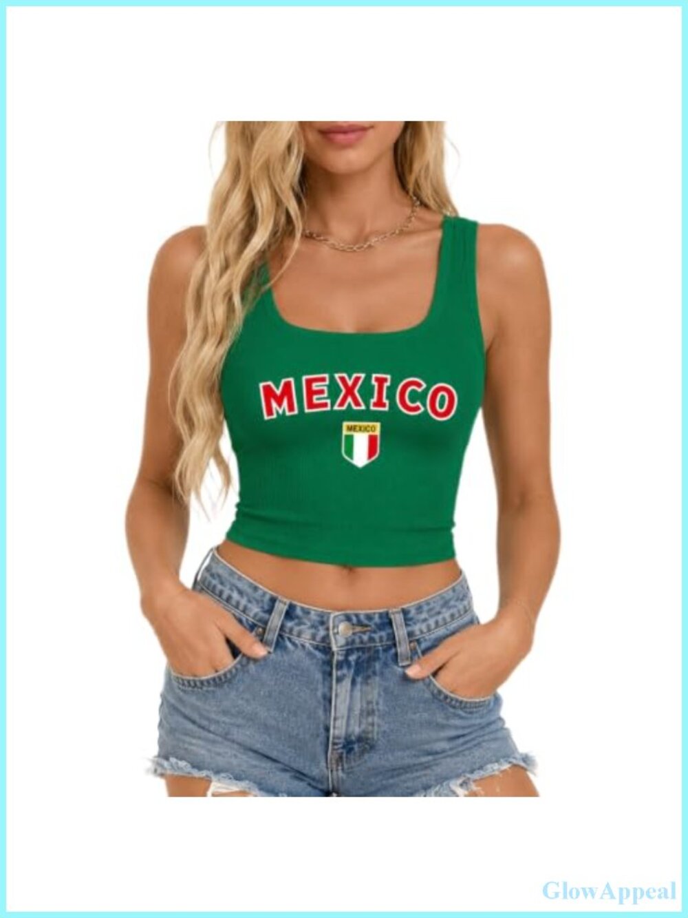 Mexico Graphic Crop Tank Top Mexican Independence Day Summer Festival Top